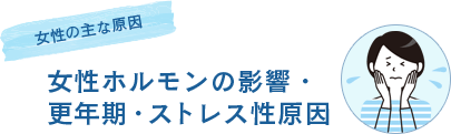 女性ホルモンの影響・更年期・ストレス性原因