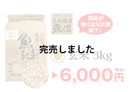 玄米 3kg6,000円