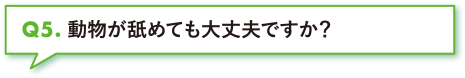 動物が舐めても大丈夫ですか？