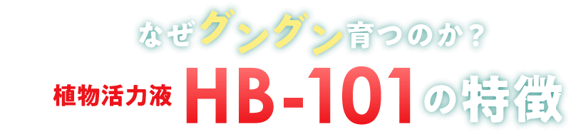 なぜグングン育つのか？植物活力液HB-101の特徴