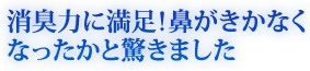 即効性に満足！鼻がきかなくなったかと驚きました